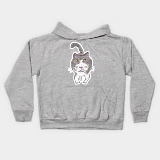 Fun Cranky Cat Friend Doodle Kids Hoodie